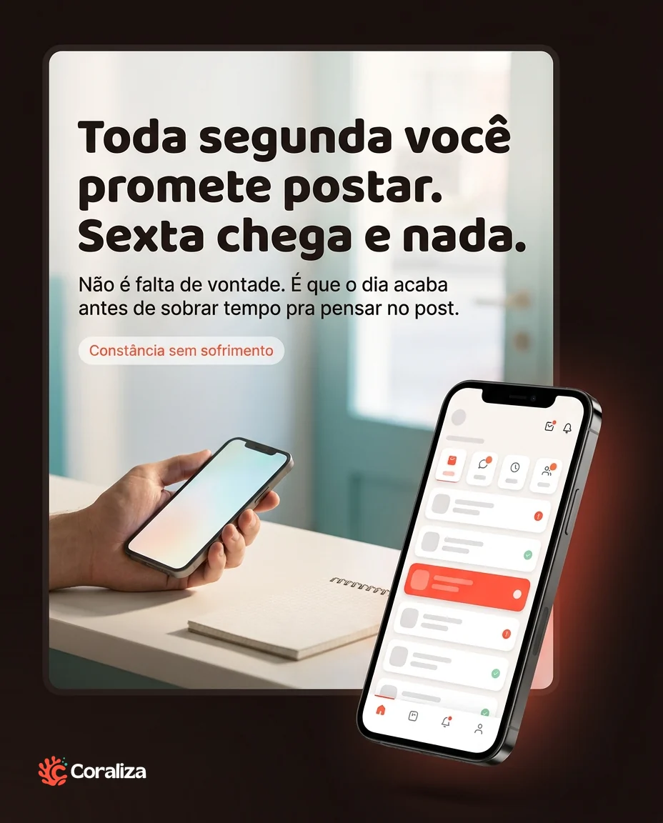 Post criado pela Coraliza sobre constância no Instagram