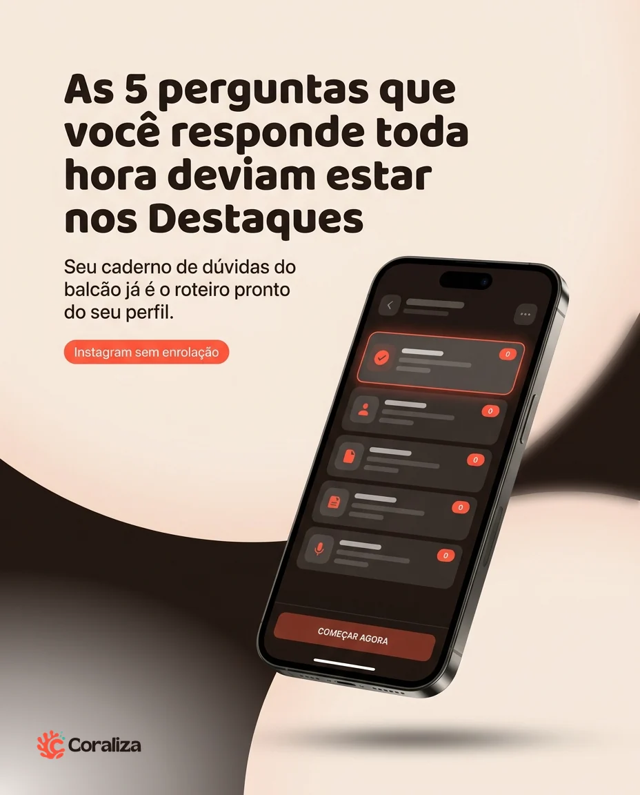 Post criado pela Coraliza sobre Destaques do Instagram