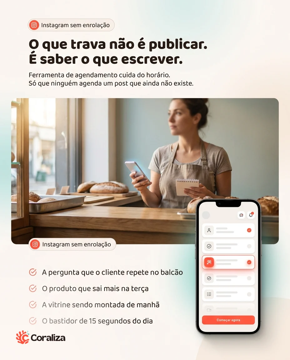 Post para Instagram criado pela Coraliza
